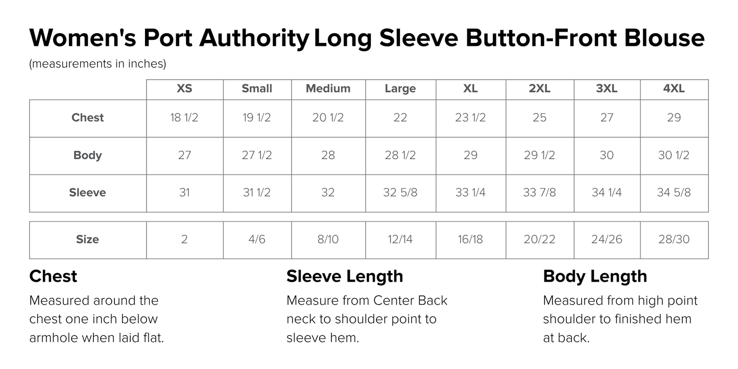 Women's Port Authority Long Sleeve Button-Front Blouse