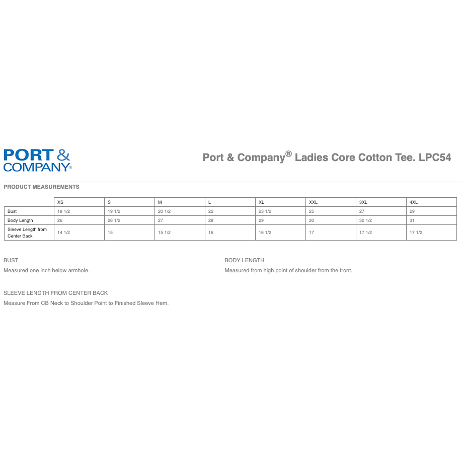 Port & Company Ladies Core Cotton Tee