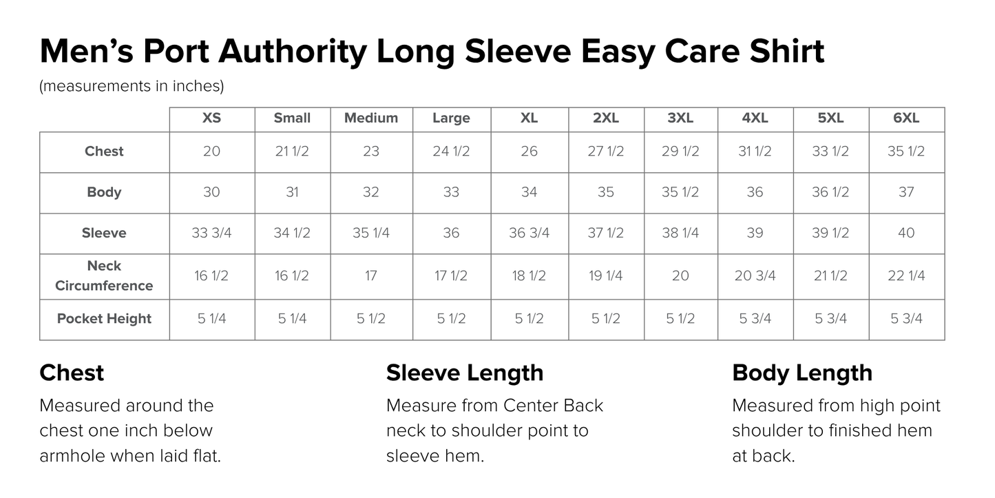 Men’s Port Authority Long Sleeve Easy Care Shirt