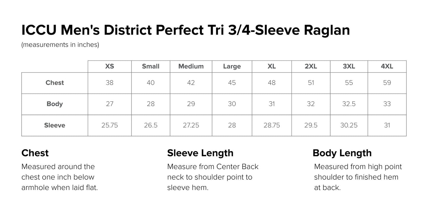 Men's District Perfect Tri 3/4-Sleeve Raglan