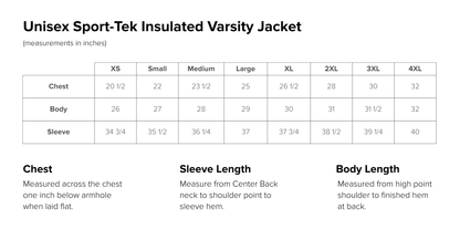 Unisex Sport-Tek Insulated Varsity Jacket