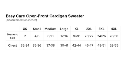 Easy Care Open-Front Cardigan Sweater (New Logo)