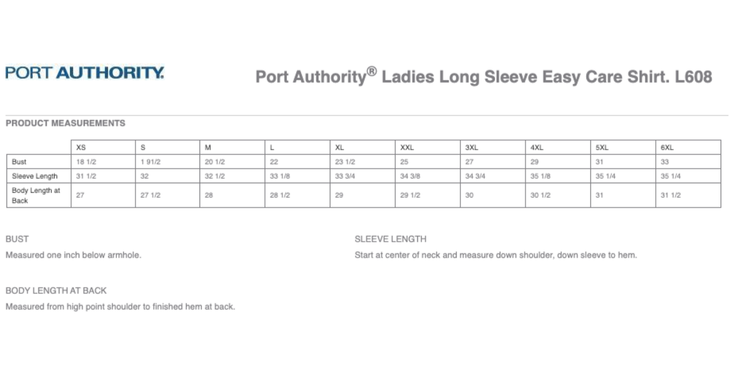 Port Authority Ladies Long Sleeve Easy Care Shirt (New Logo)