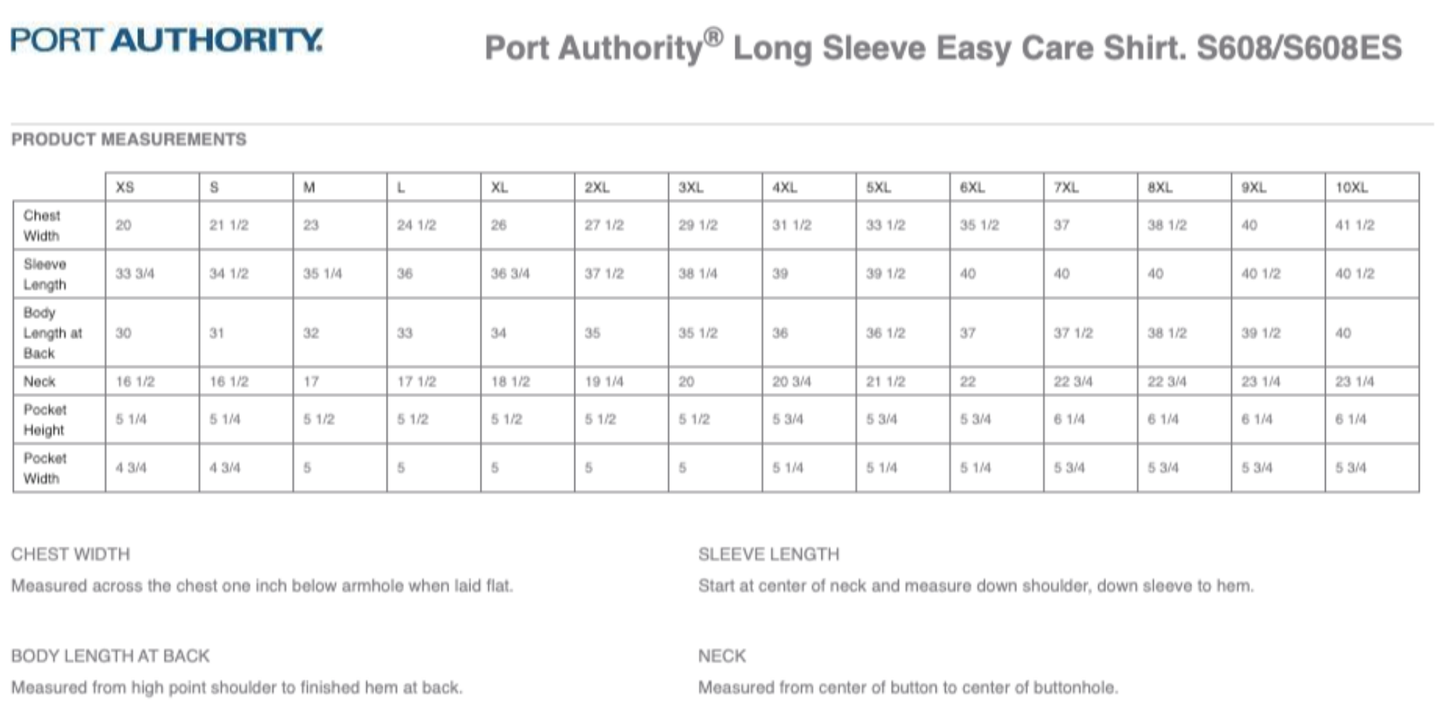 Port Authority Long Sleeve Easy Care Shirt (New Logo)