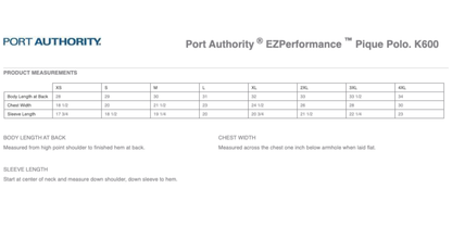Port Authority EZPerformance Pique Polo (New Logo)