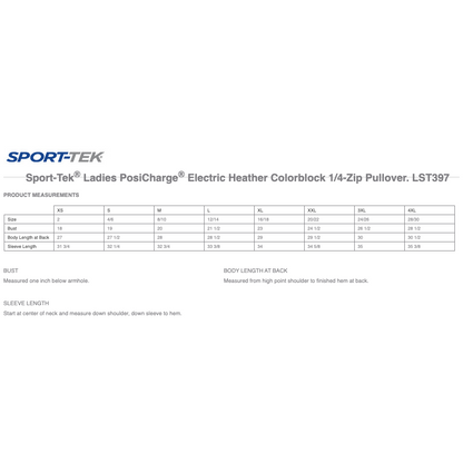 Sport-Tek Ladies PosiCharge Electric Heather Colorblock 1/4-Zip Pullover