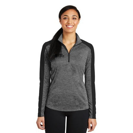 Sport-Tek Ladies PosiCharge Electric Heather Colorblock 1/4-Zip Pullover